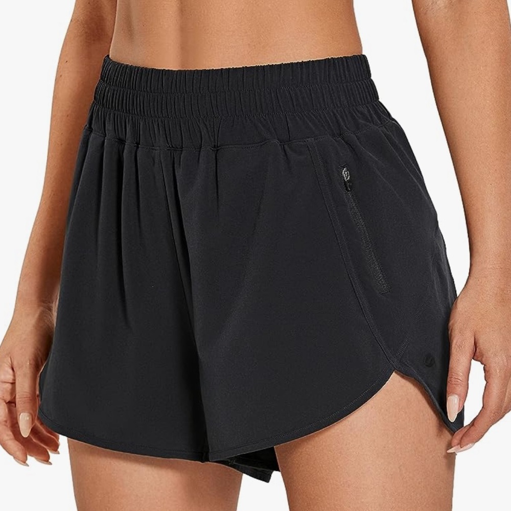 CRZ YOGA Women’s high waisted running shorts mesh liner - 3”
